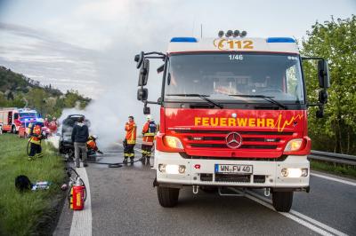 Schwaikheim: Fahrzeug brannte an der B14 Ausfahrt